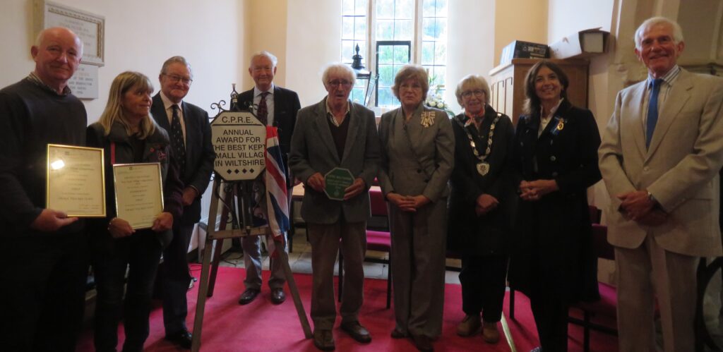 Some of the Hankerton villagers with the Lord-Lieutenant, High Sheriff, Chairman of Wiltshire Council and Mike Manson, CPRE Wiltshire Project Officer